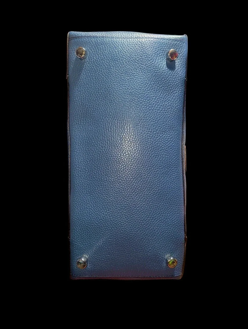Rebecca Minkoff Blue Pebbled Zip Satchel Top Handle Silver HW No Long Strap